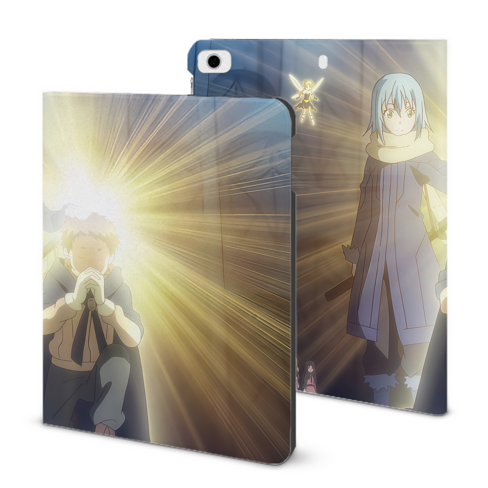 （画像用） 転スラ Regarding Reincarnated to Slime IPad ケース ブック型 PUレザー TPU 耐衝撃 軽量 薄型 ペン収納なし 全面保護 IPad 各モデル対応